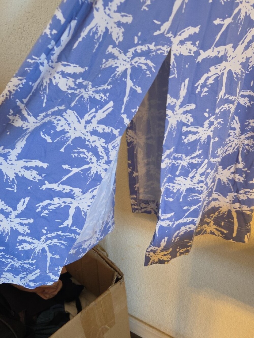 Lulu-B Blue and White Palm-Print Maxi Dress - Picture 6 of 7